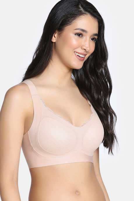 Zivame Freeform Padded Non Wired 3/4Th Coverage Lace Bra - Light Pink — image 4